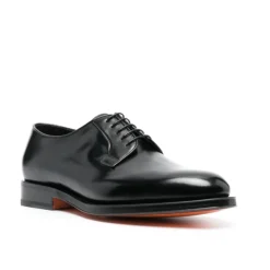 Santoni Gepolijste leren Derby schoenen-Heren Instappers & Slip Ons|Nette Schoenen