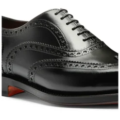 Santoni Gepolijste Leren Oxford Brogue-Heren Nette Schoenen