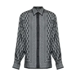 Versace Geprint zijden twill regular shirt-Heren Overhemden