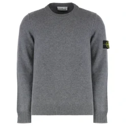 Stone Island Geribbelde crew-neck wolmix trui-Heren Truien & Vesten