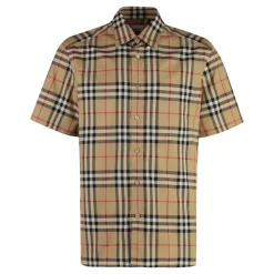 Burberry Geruit katoenen overhemd-Heren Overhemden