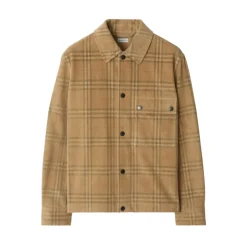 Burberry Geruite Corduroy Overhemd met Zak-Heren Overhemden
