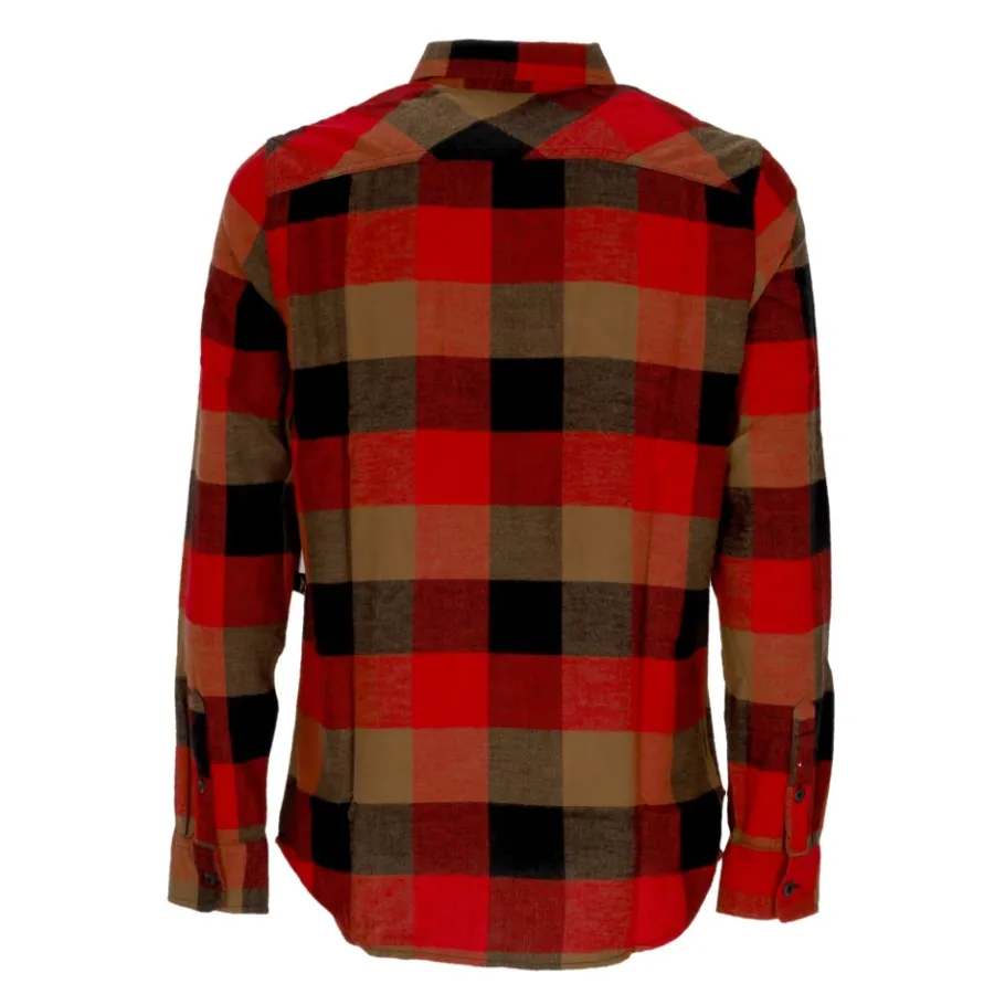 Vans Geruite Flanellen Overhemd met Lange Mouwen-Heren Overhemden