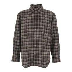 Dunst Geruite Flanellen Overhemd in Bruin-Heren Overhemden