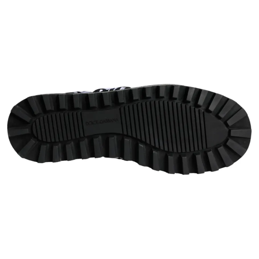 Dolce & Gabbana Gestikte Logo Slide Sandalen Wit-Heren Pantoffels