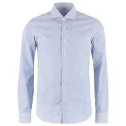 THE (Alphabet) Gestreept katoenen overhemd-Heren Overhemden