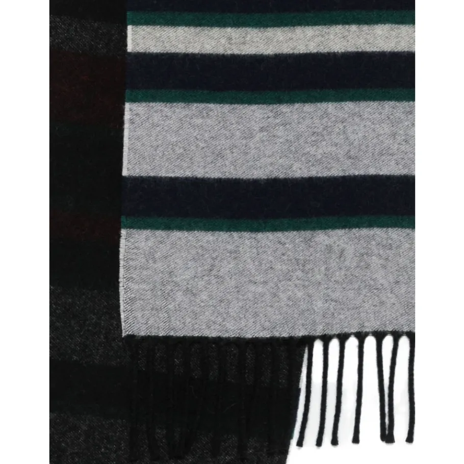 Paul Smith Gestreepte color-block sjaal met franje-Heren Sjaals