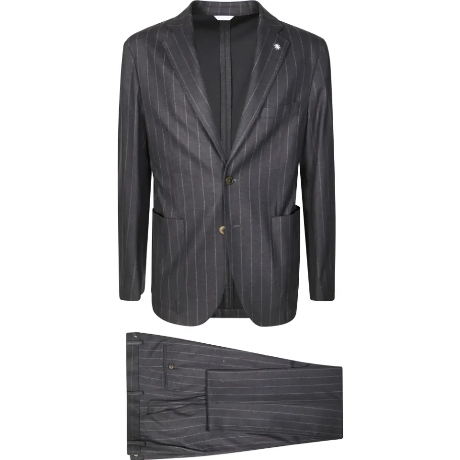 Manuel Ritz Gestreepte Jersey Jurk-Heren Kostuums