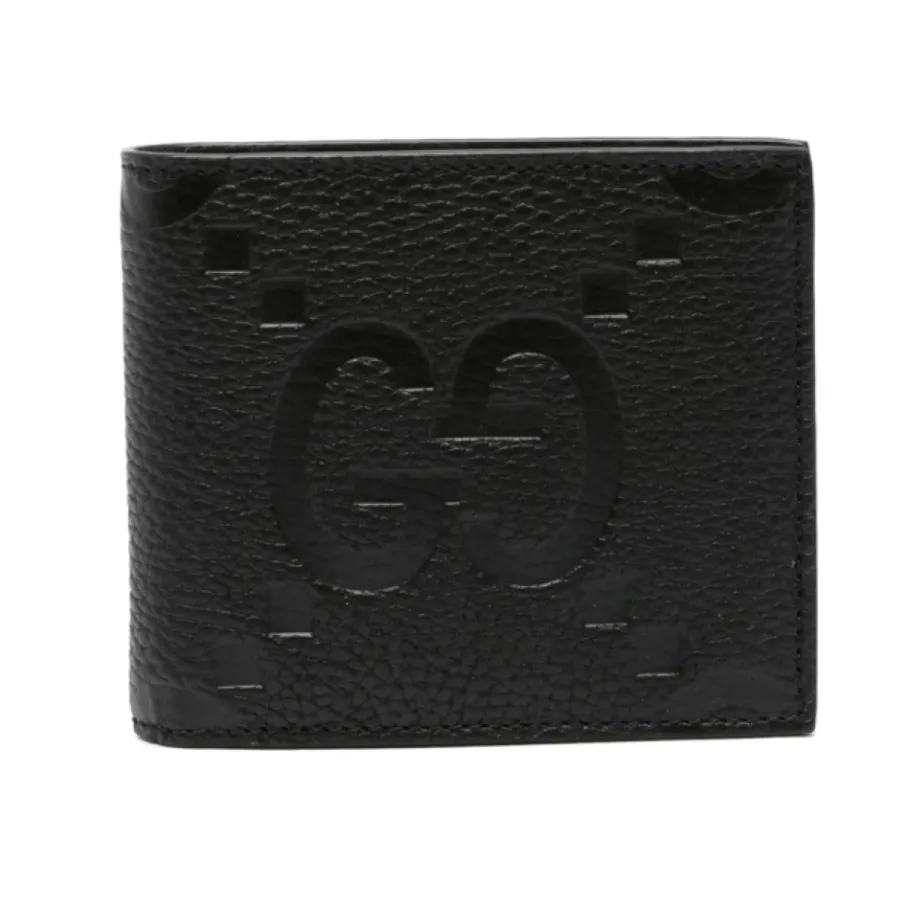 Gucci Gestructureerde Leren Portemonnee met Logo-Heren Portefeuilles