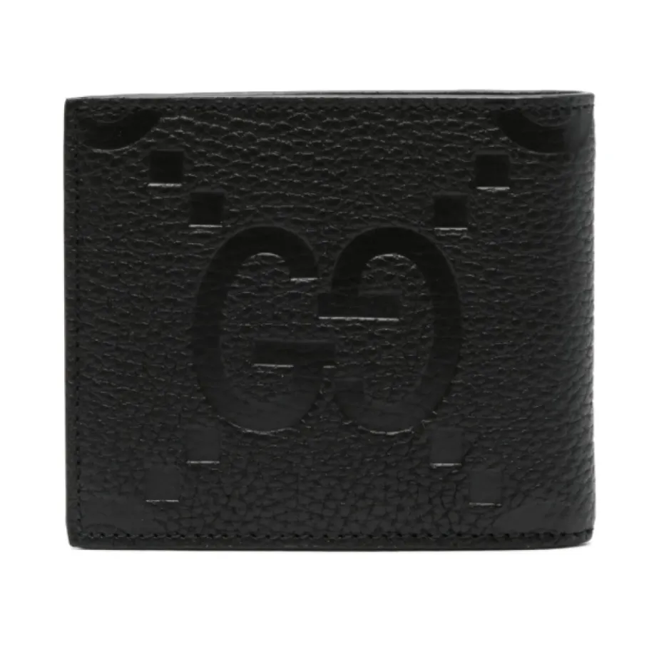 Gucci Gestructureerde Leren Portemonnee met Logo-Heren Portefeuilles
