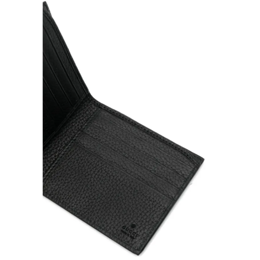 Gucci Gestructureerde Leren Portemonnee met Logo-Heren Portefeuilles