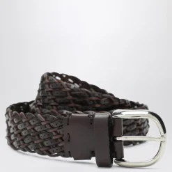 Brunello Cucinelli Gevlochten kalfsleren riem-Heren Riemen