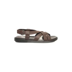 Cerruti 1881 Gevlochten platte leren sandalen-Heren Sandalen