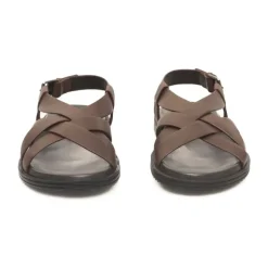 Cerruti 1881 Gevlochten platte leren sandalen-Heren Sandalen