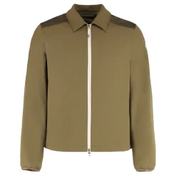 Moncler Gevoerde Seersucker Zip-Up Overhemd-Heren Jassen