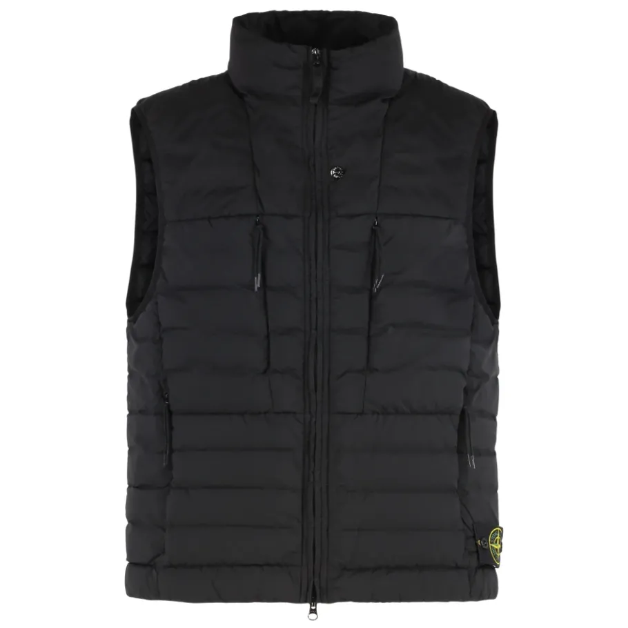 Stone Island Gewatteerd vest met ritssluiting en verstelbare zoom-Heren Jassen