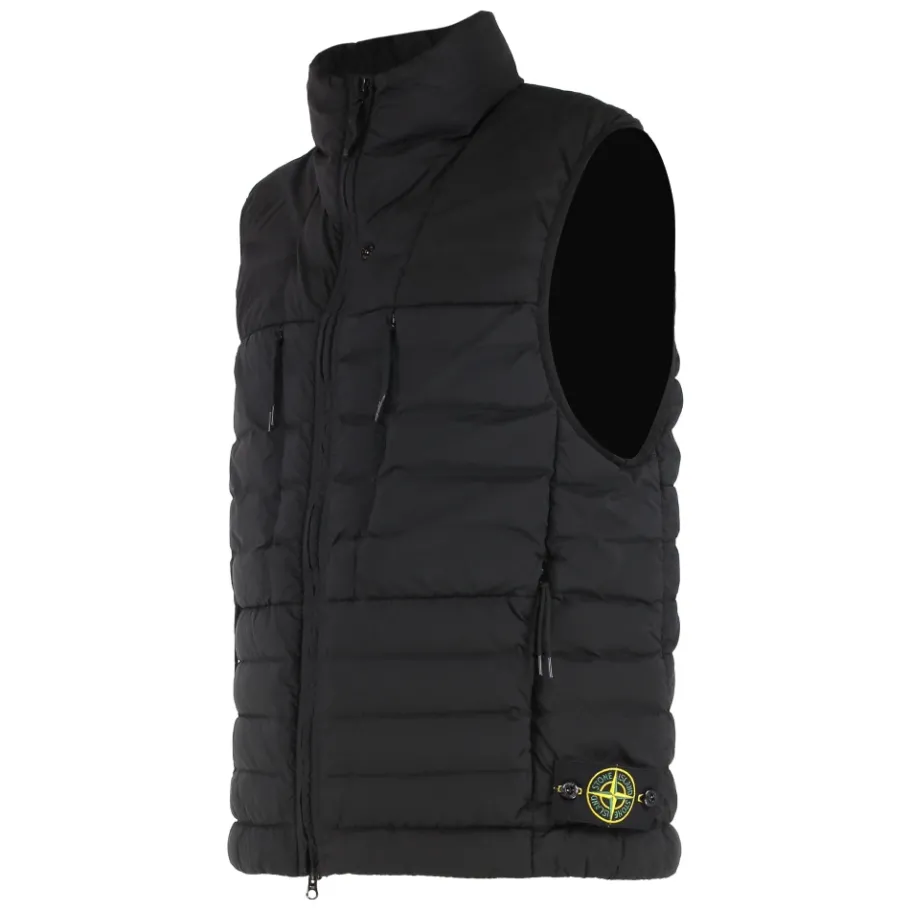 Stone Island Gewatteerd vest met ritssluiting en verstelbare zoom-Heren Jassen