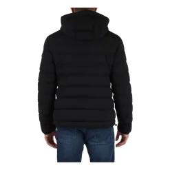 Peuterey Gewatteerde jas van stretchstof met afneembare capuchon-Heren Jassen