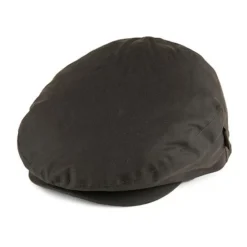 Barbour Gewaxte Katoenen Flat Cap met Tartan Oorflappen-Heren Hoeden