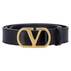 Valentino Garavani Gouden VLogo Signature Leren Riem-Heren Riemen