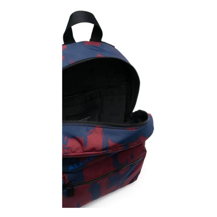 Alexander McQueen Graffiti Logo-Print Rugzak-Heren Rugzakken