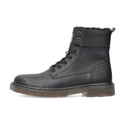 Rieker Grafietkleurige veterlaarzen-Heren Snowboots