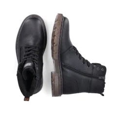 Rieker Grafietkleurige veterlaarzen-Heren Snowboots