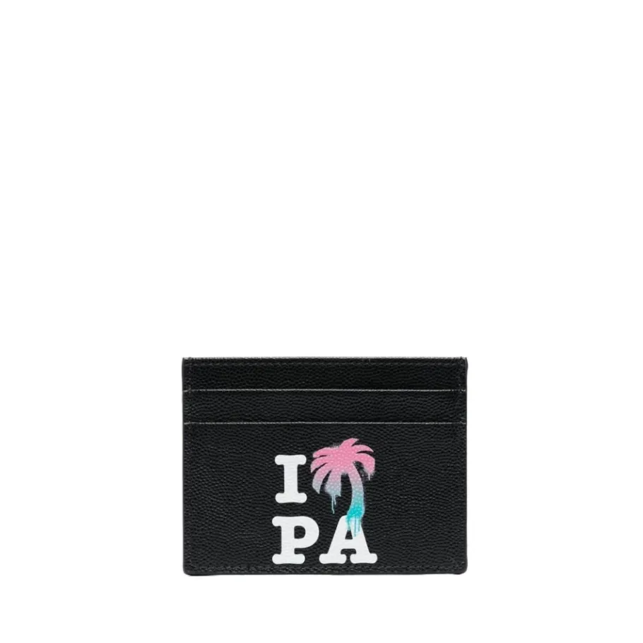 Palm Angels Graphic Leather Card Holder-Heren Portefeuilles