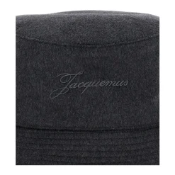 Jacquemus Grijze Bucket Hat met Logo Borduurwerk-Heren Hoeden