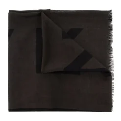 Givenchy Grijze Geribbelde Logosjaal-Heren Sjaals