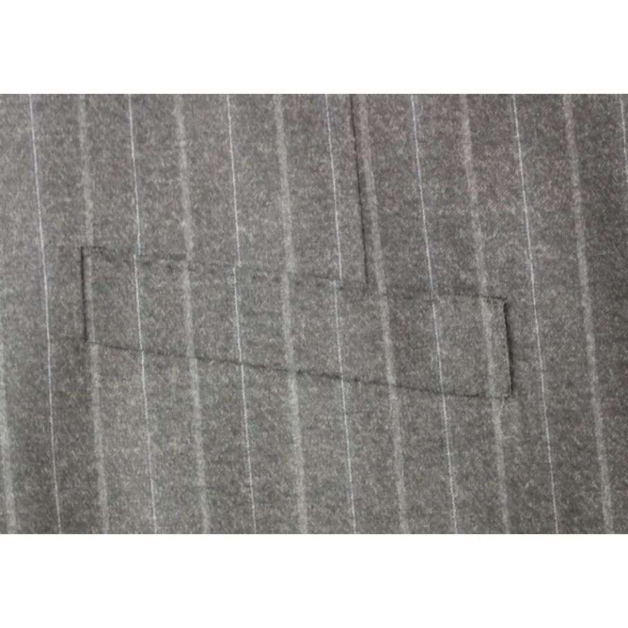 Dolce & Gabbana Grijze Gestreepte Wol Logo Vest-Heren Kostuums