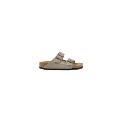 Birkenstock Grijze Leren Sandalen Model 160577-Heren Slippers