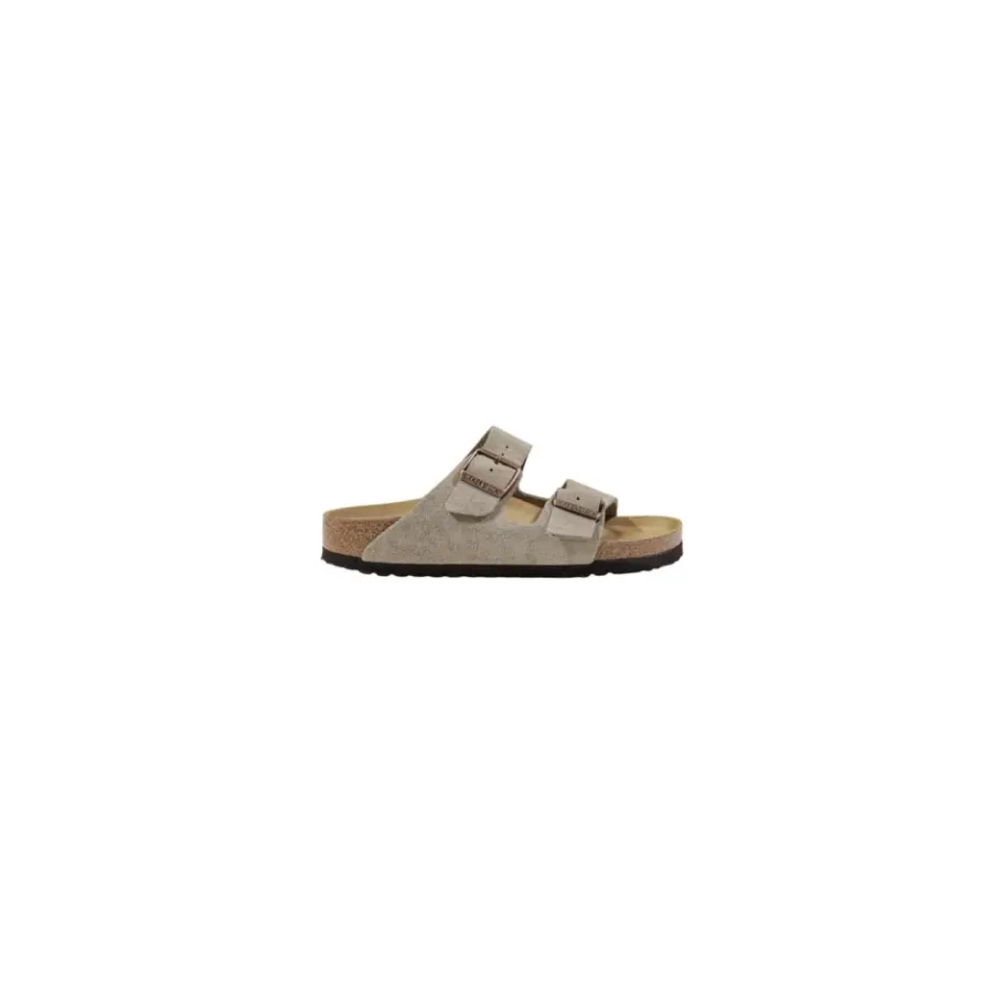 Birkenstock Grijze Leren Sandalen Model 160577-Heren Slippers
