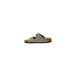 Birkenstock Grijze Leren Sandalen Model 160577-Heren Slippers