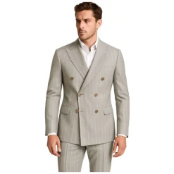 Eleventy Grijze Milano Double-Breasted Jurk-Heren Kostuums