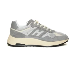 Hogan Grijze Sneakers Hyperlight Leer Mesh-Heren Sneakers