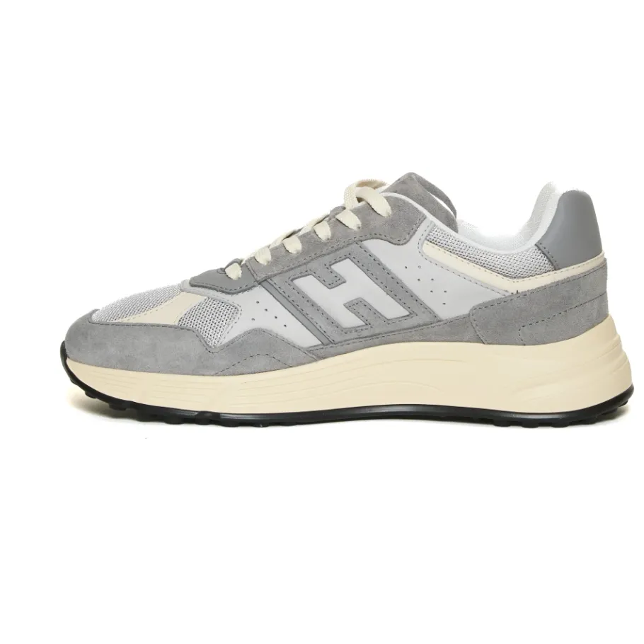 Hogan Grijze Sneakers Hyperlight Leer Mesh-Heren Sneakers