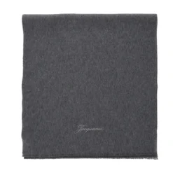 Jacquemus Grijze Wol Kasjmier Logosjaal Vrouw-Heren Sjaals