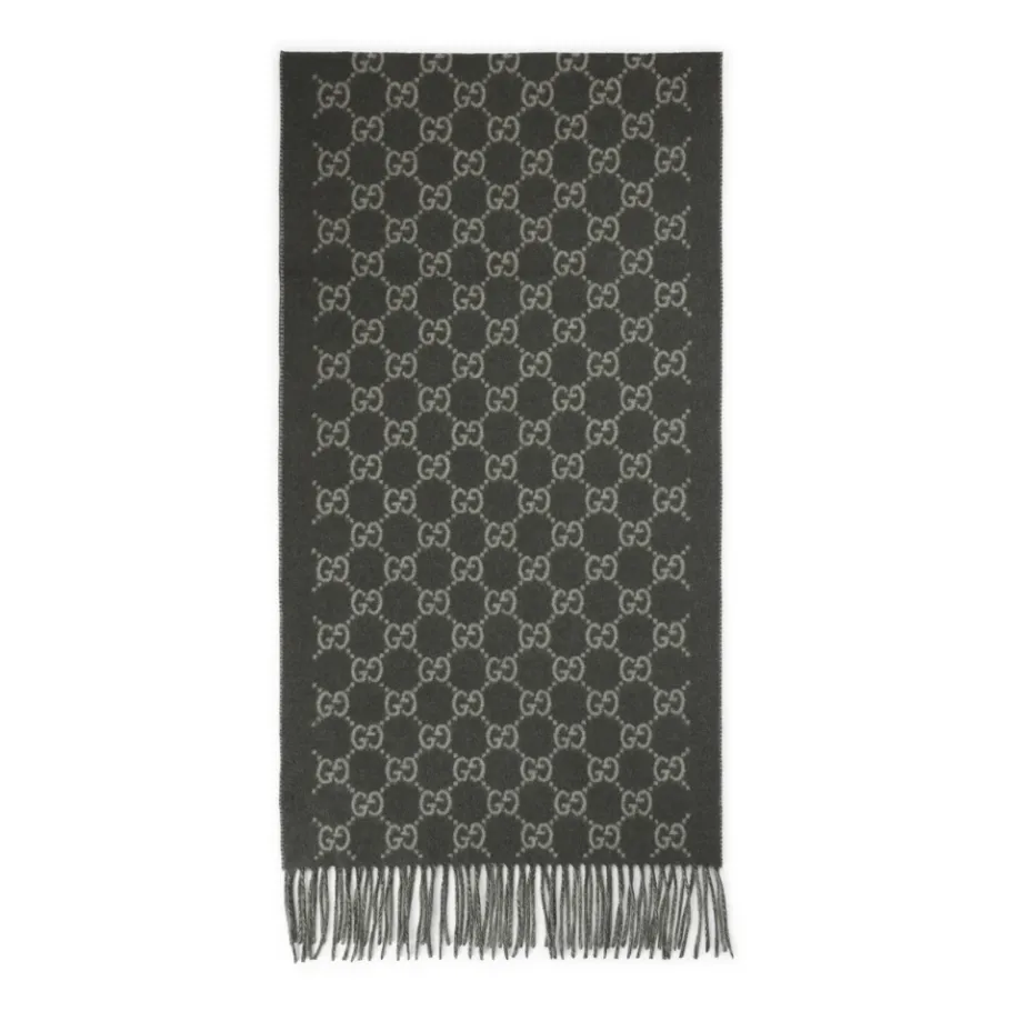 Gucci e Cashmere Sjaal met GG Logo-Heren Sjaals