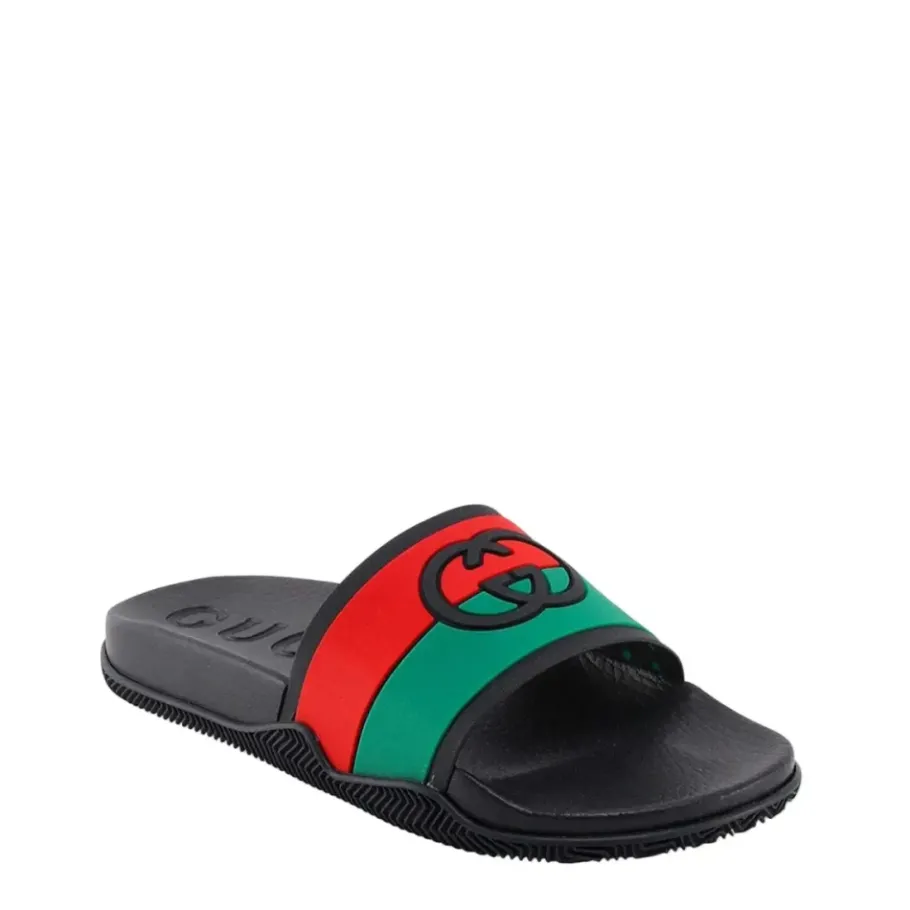 Gucci Groene Interlocking G Sandalen-Heren Slippers