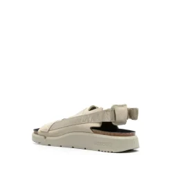 Birkenstock Groene Leren Dubbele Riem Sandalen-Heren Sandalen