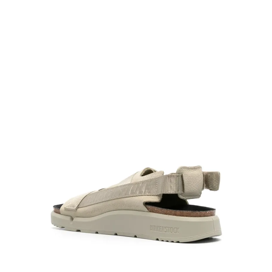 Birkenstock Groene Leren Dubbele Riem Sandalen-Heren Sandalen