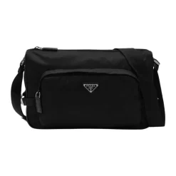 Prada Grote Re-Nylon en Saffiano lederen schoudertas-Heren Tassen