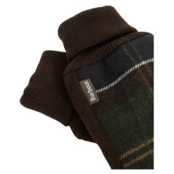 Barbour Hackney Handschoenen Tartan Leer Wol-Heren Handschoenen