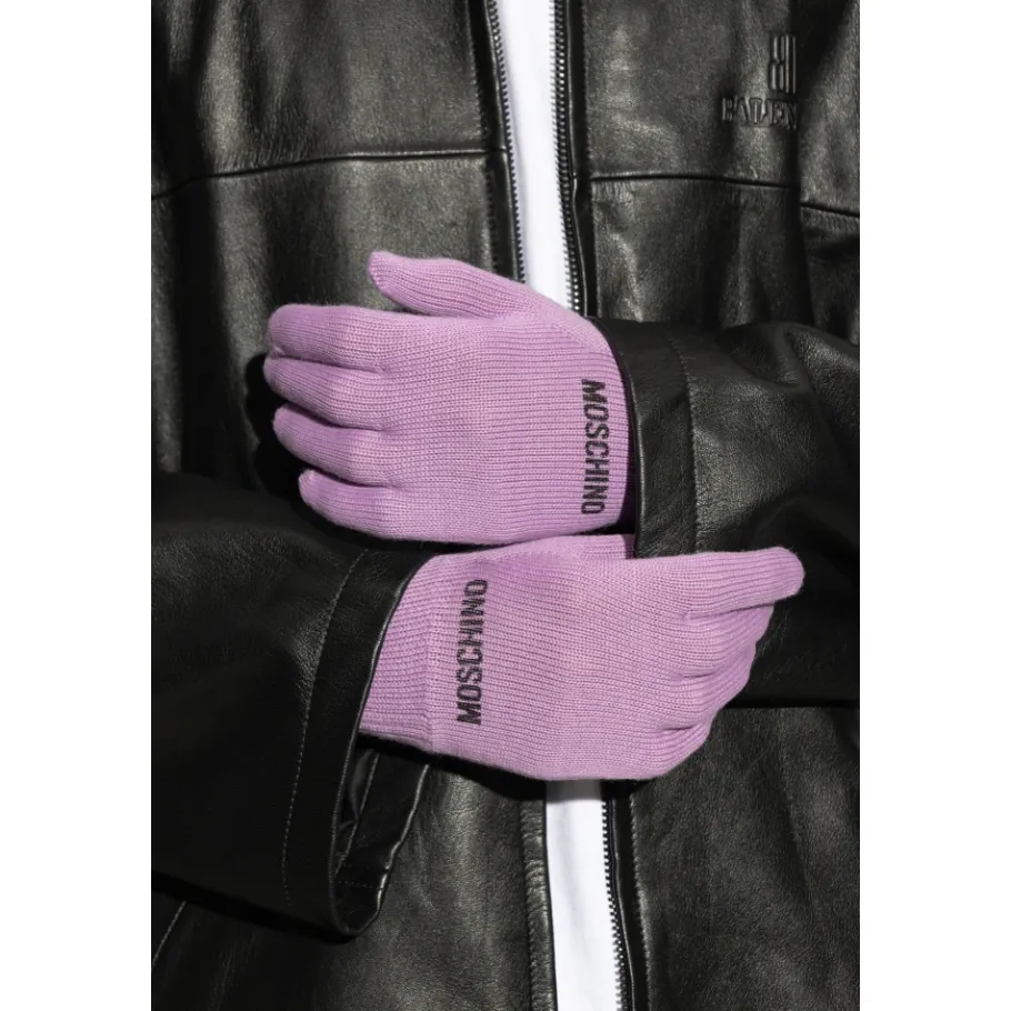 Moschino Handschoenen met geborduurd logo-Heren Handschoenen