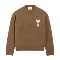 Ami Paris Hazelnoote Crew Neck Sweater-Heren Truien & Vesten