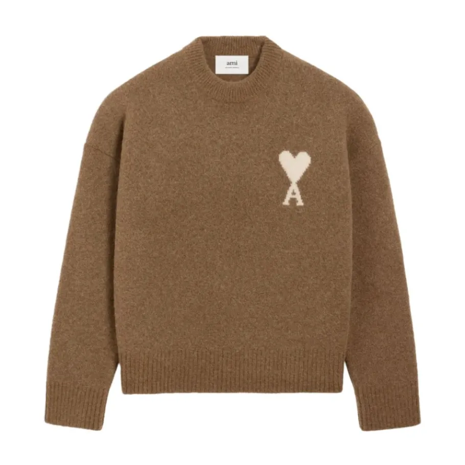 Ami Paris Hazelnoote Crew Neck Sweater-Heren Truien & Vesten