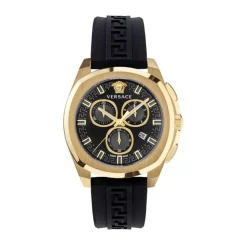 Versace Heren chronograaf CHRONO GEO zwart, goud 43 mm VE7CA0423-Heren Horloges