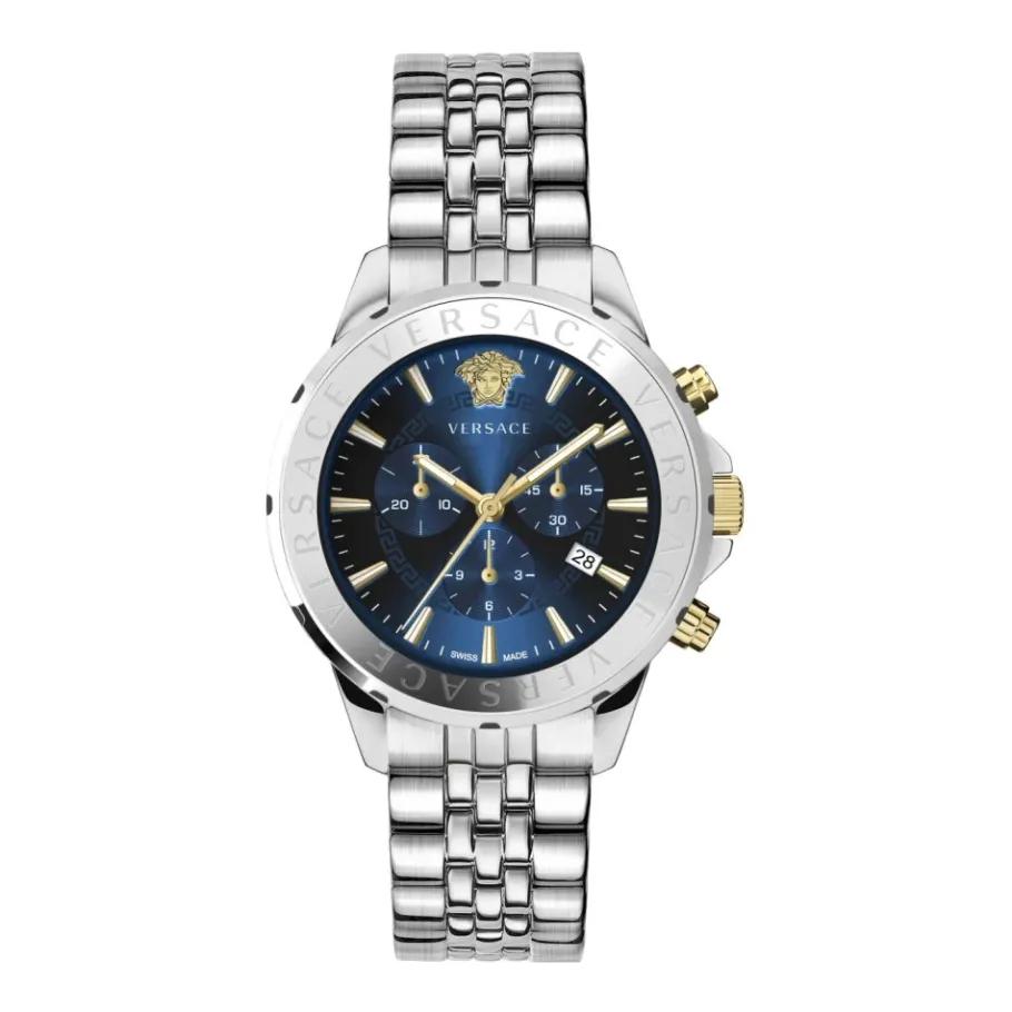 Versace Heren Chronograaf Signature Horloge Blauw-Heren Horloges