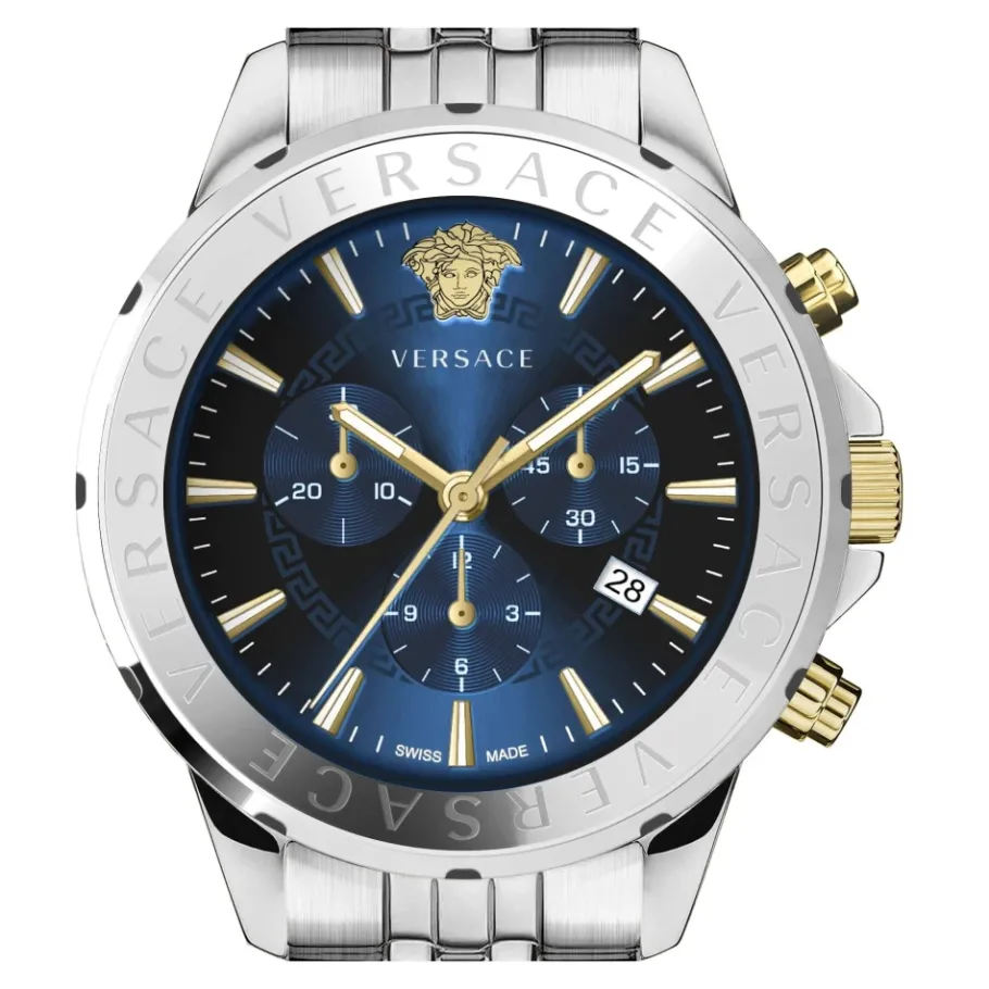 Versace Heren Chronograaf Signature Horloge Blauw-Heren Horloges